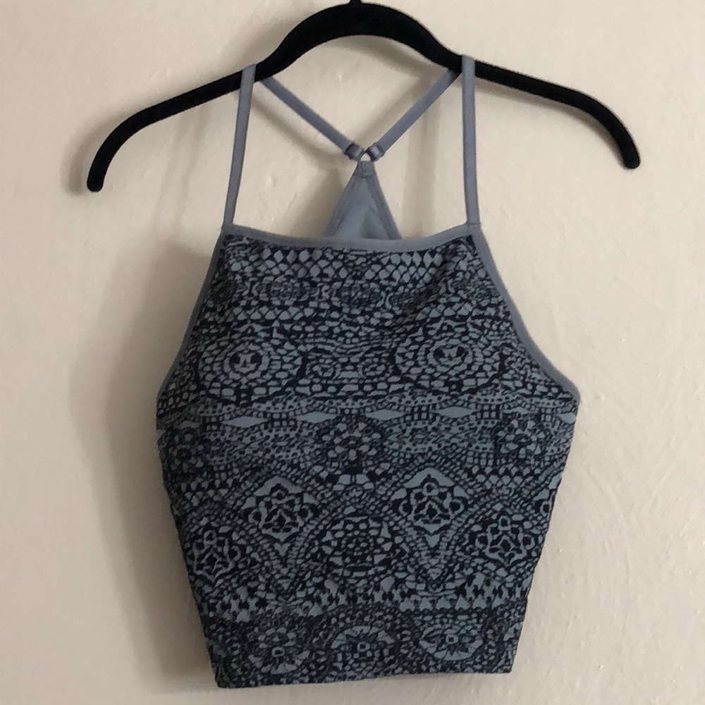 Athleta printed black & grey patterned sports bra